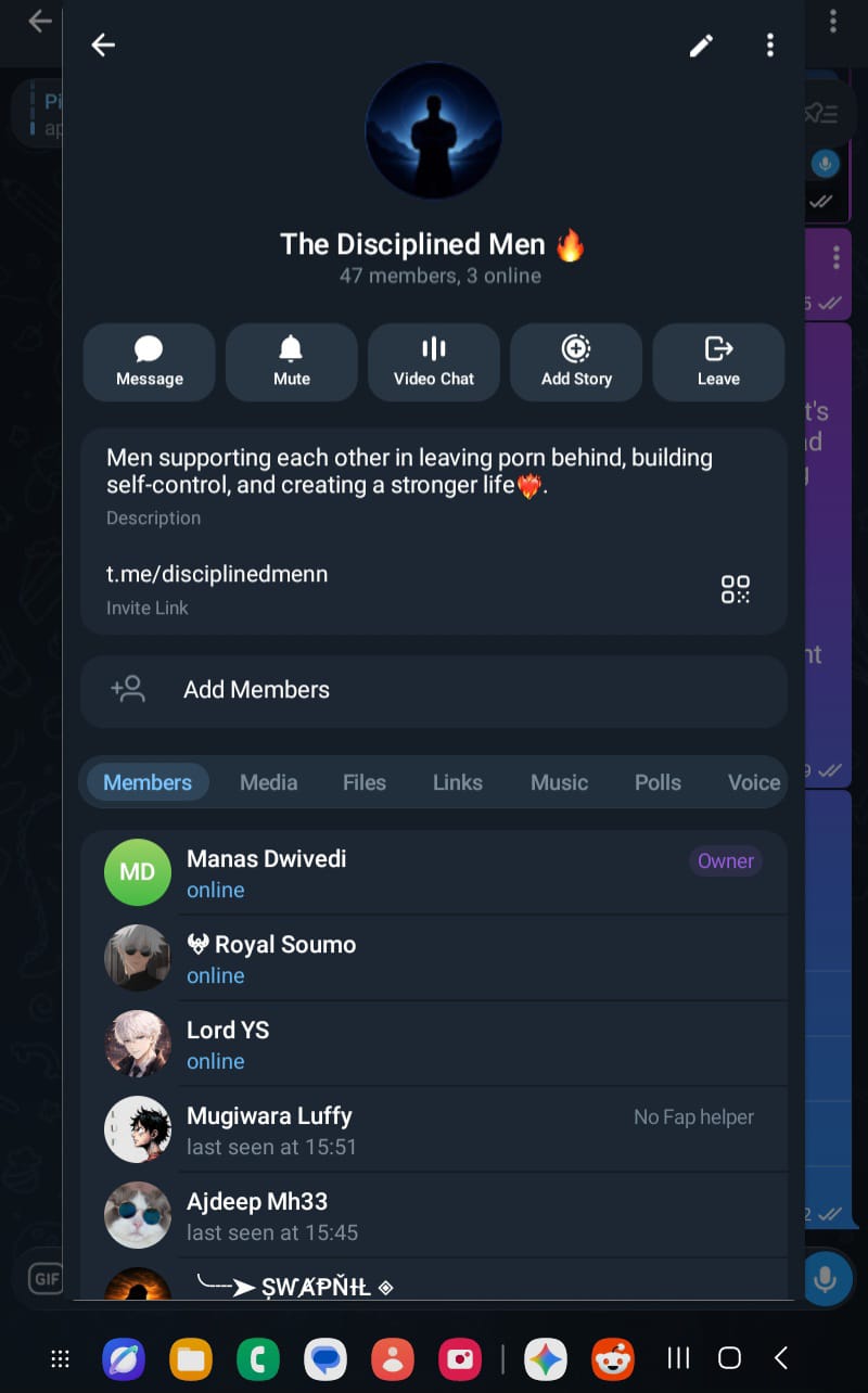 The Disciplined Men Telegram group