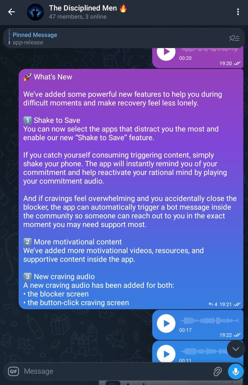 App update announcement